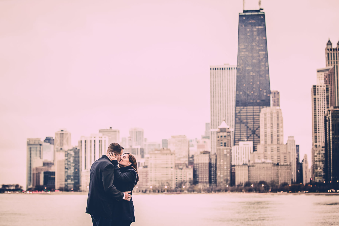 chicago skyline engagement session by steve lee photography