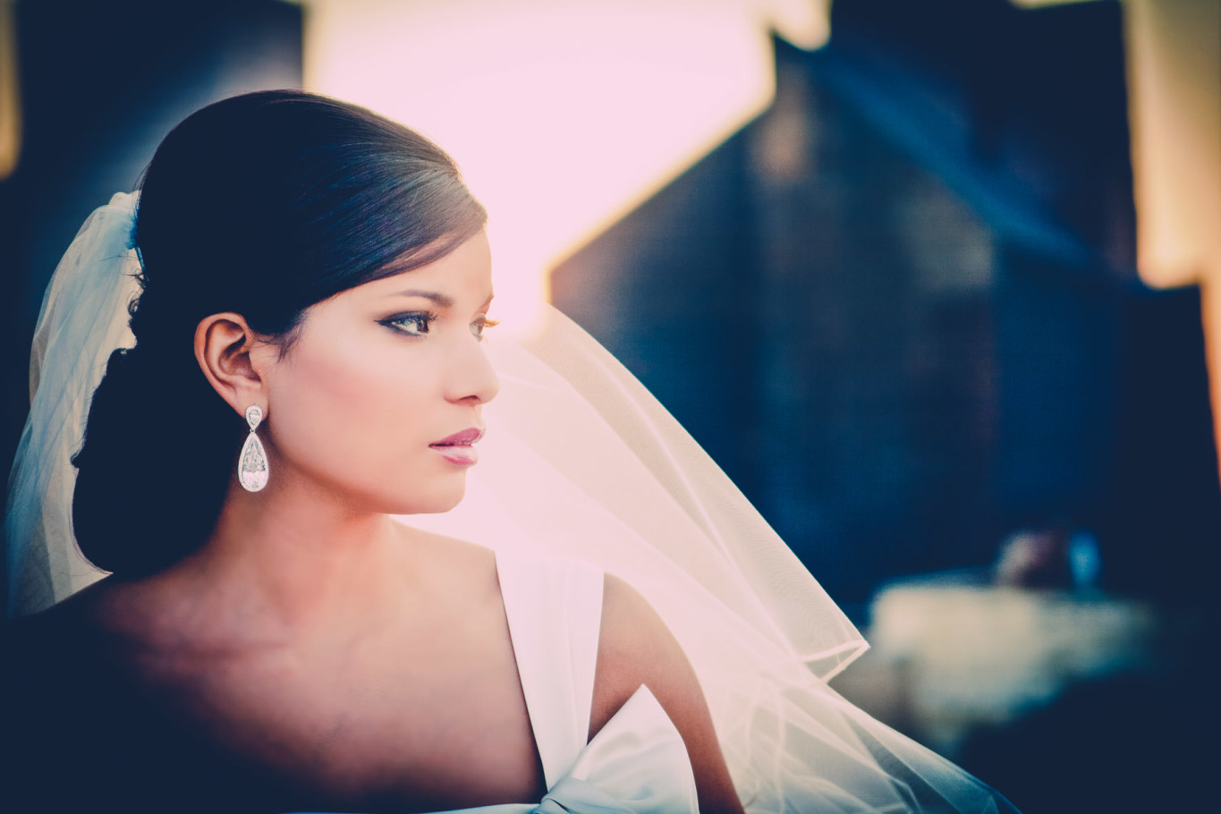 houston downtown hotel magnolia skyline bridal portrait by steve lee photography