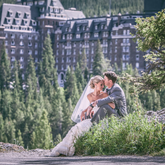 banff fairmont canada wedding by steve lee photography bride and groom portrait