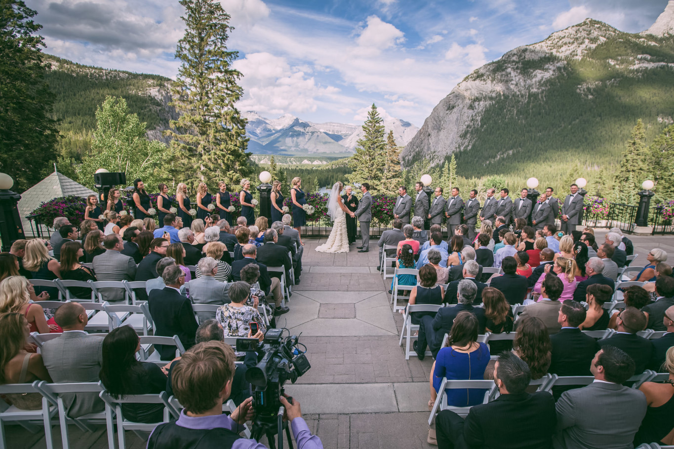 banff fairmont wedding by steve lee photography outdoor ceremony