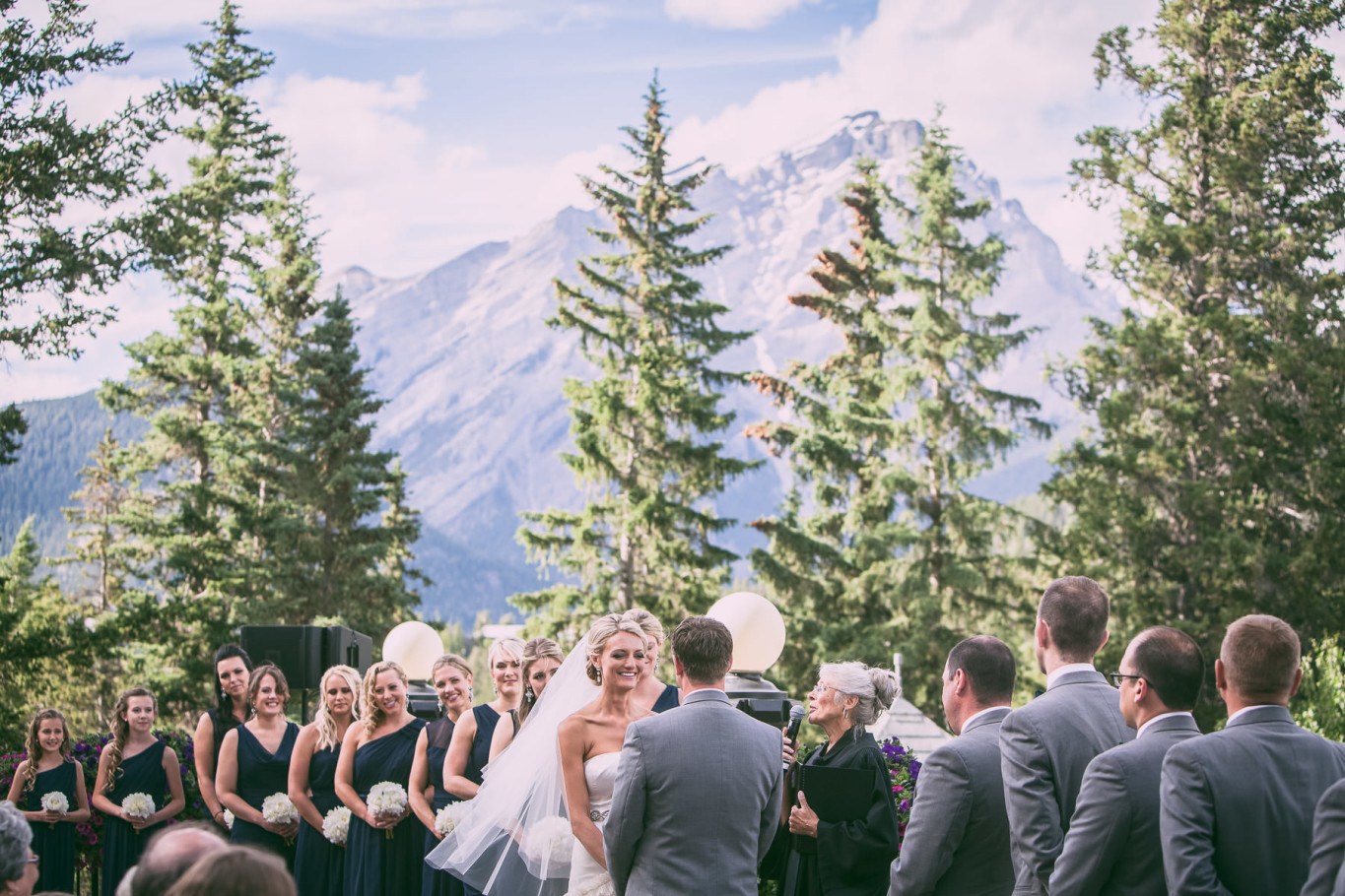 banff fairmont wedding by steve lee photography outdoor ceremony bride