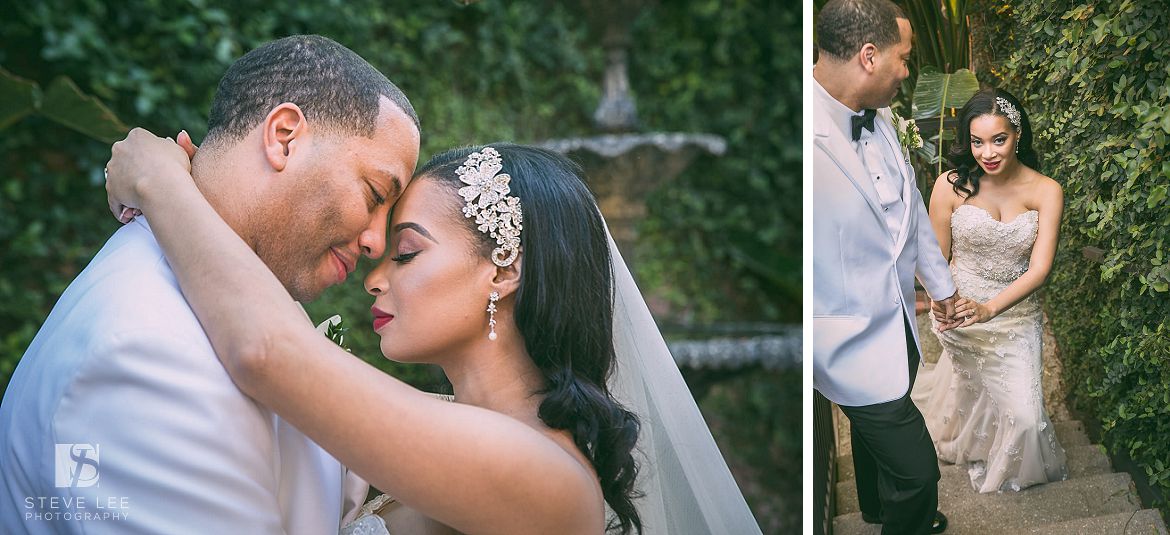 houston wedding steve lee photography at brennan's bride and groom courtyard fountain