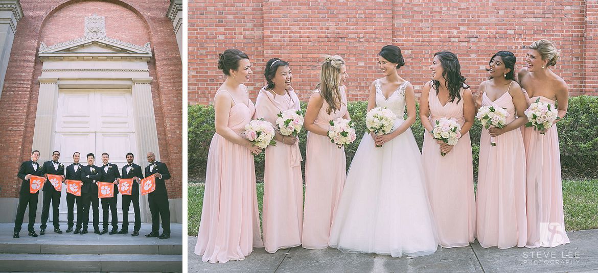 CHUNG Houston Wedding at the First Presbyterian groomsmen bridesmaids by Steve Lee Photography