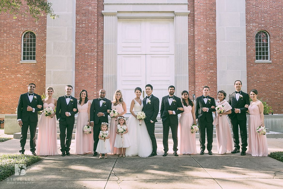 CHUNG Houston Wedding at the First Presbyterian wedding party by Steve Lee Photography