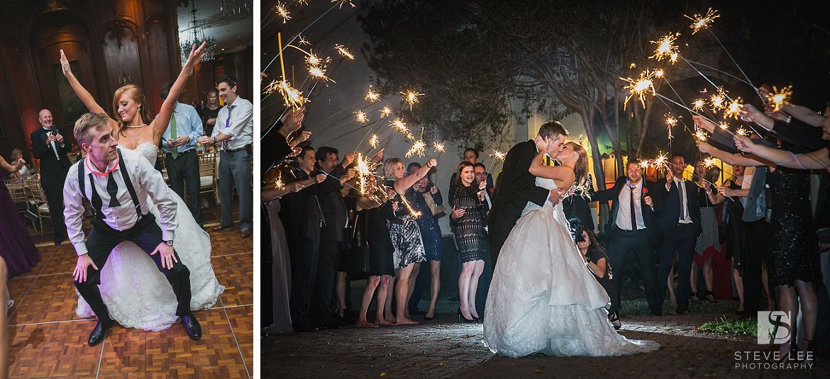 APPLING Houston Wedding at La Colombe d'Or sparkler exit dancing by Steve Lee Photography
