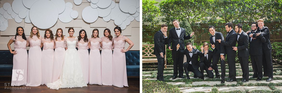 Nieto houston wedding party portrait at home and jw marriott downtown by steve lee photography